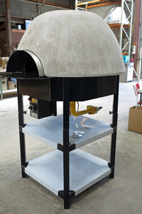 Gas oven on powder coated stand